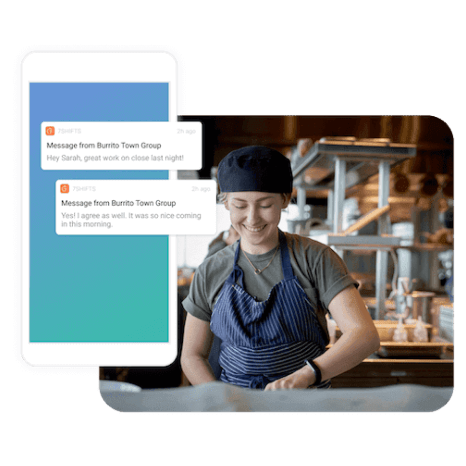 Waiter smiling at work photo